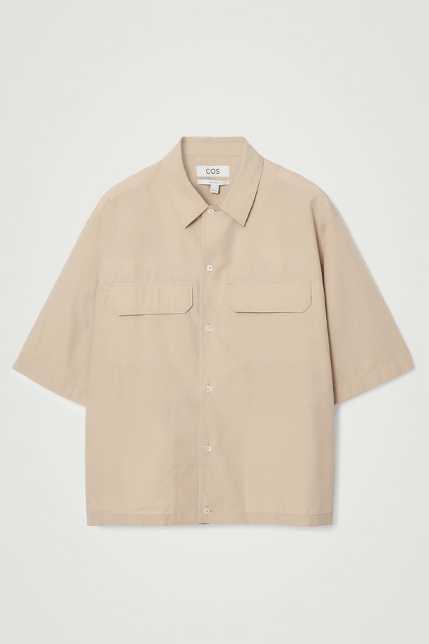 COS UTILITY-HEMD MIT PATTENTASCHEN BEIGE