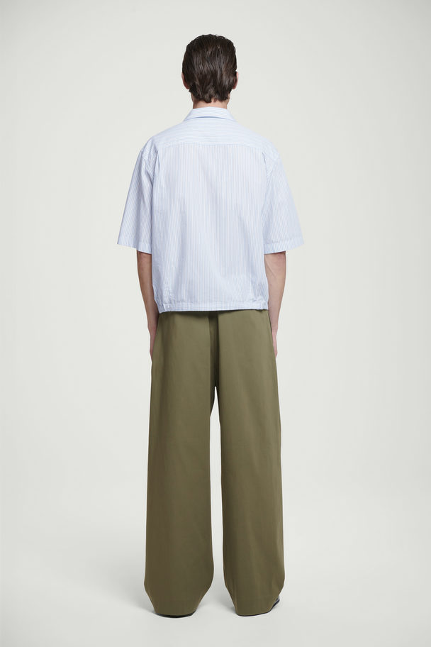 COS Flap-pocket Utility Shirt White / Pinstriped