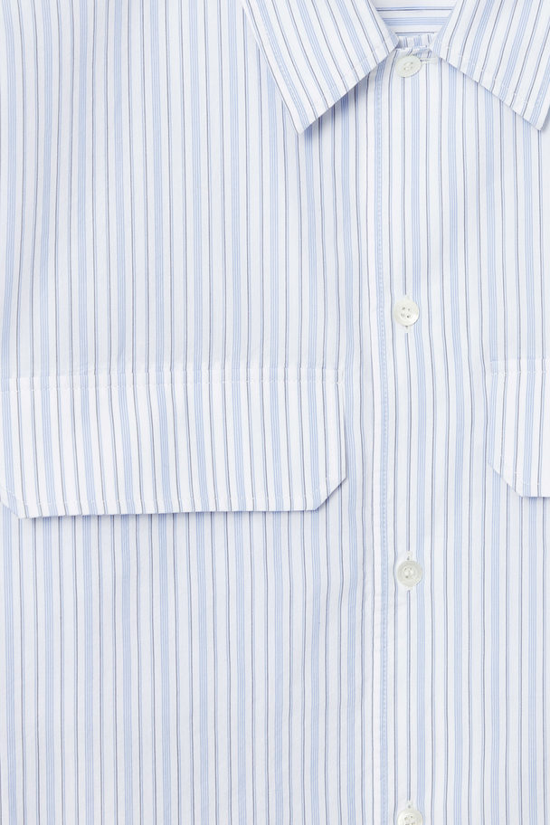 COS Flap-pocket Utility Shirt White / Pinstriped