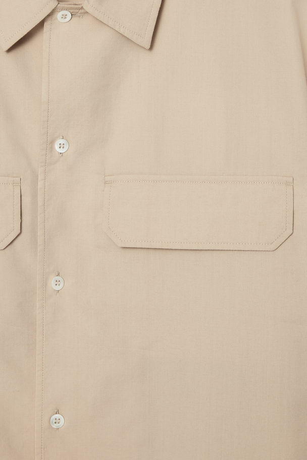 COS UTILITY-HEMD MIT PATTENTASCHEN BEIGE