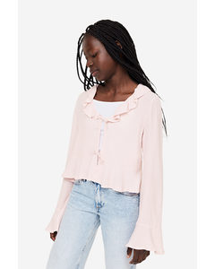 Tie-front Blouse Light Pink