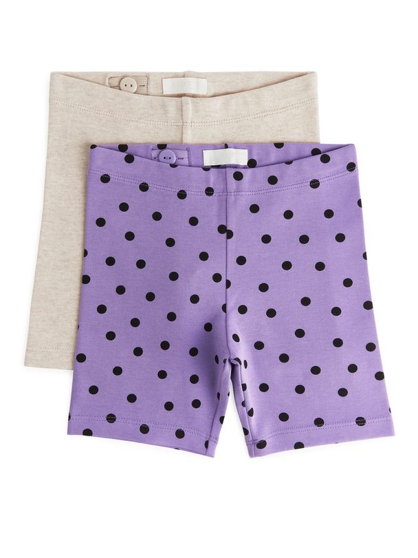 ARKET Cycling Shorts Set Of 2 Beige/lilac/black