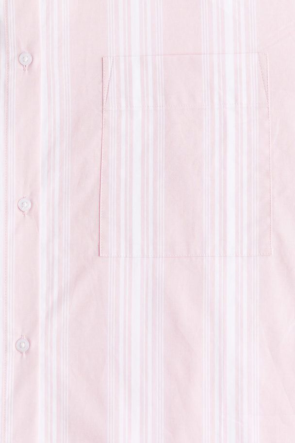 H&M Pyjama Shirt And Bottoms Light Pink/striped