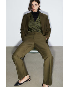 Tailored Trousers Dark Khaki Green