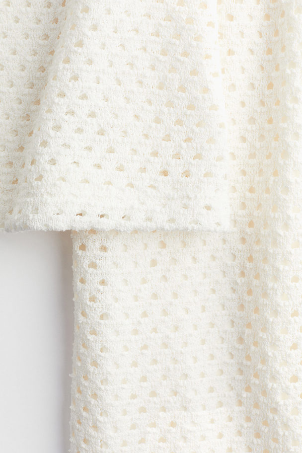 H&M Mama Hole-knit Dress Cream