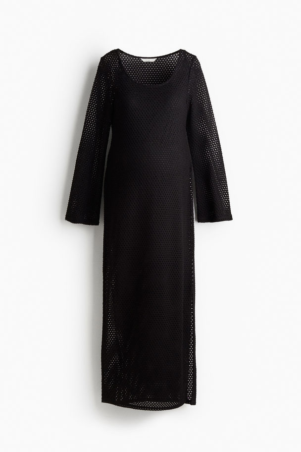 H&M Mama Hole-knit Dress Black