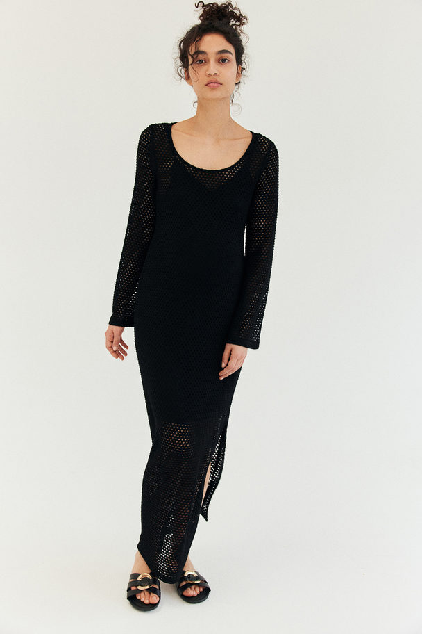 H&M Mama Hole-knit Dress Black