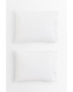 2-pack Cotton Percale Pillowcases White