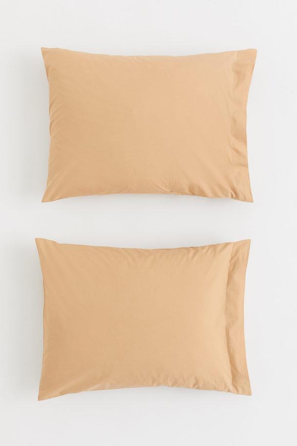 H&M HOME 2-pack Cotton Percale Pillowcases Beige