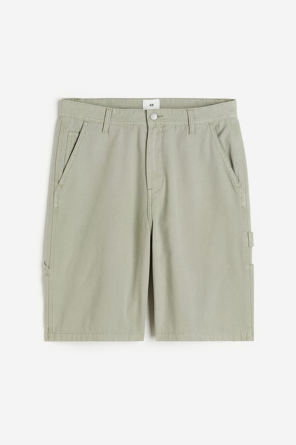 H&M Workershorts Relaxed Fit Helles Salbeigrün