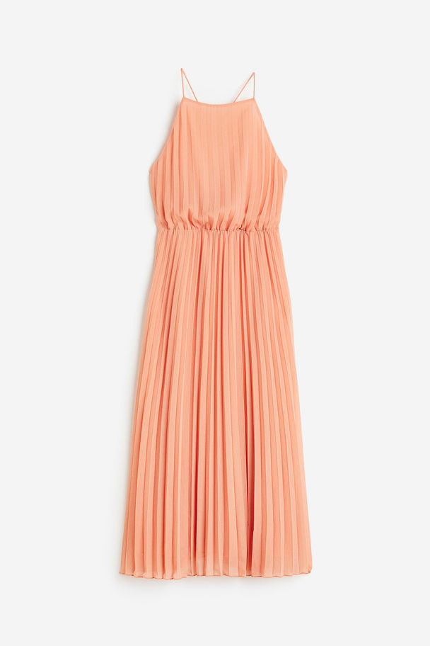 H&M Plissiertes Kleid Apricot