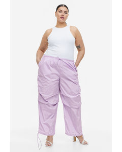 H&m+ Nylon Parachute Trousers Light Purple