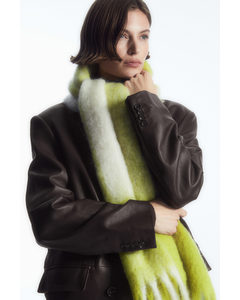 Oversized Mohair-blend Scarf Green / Checked
