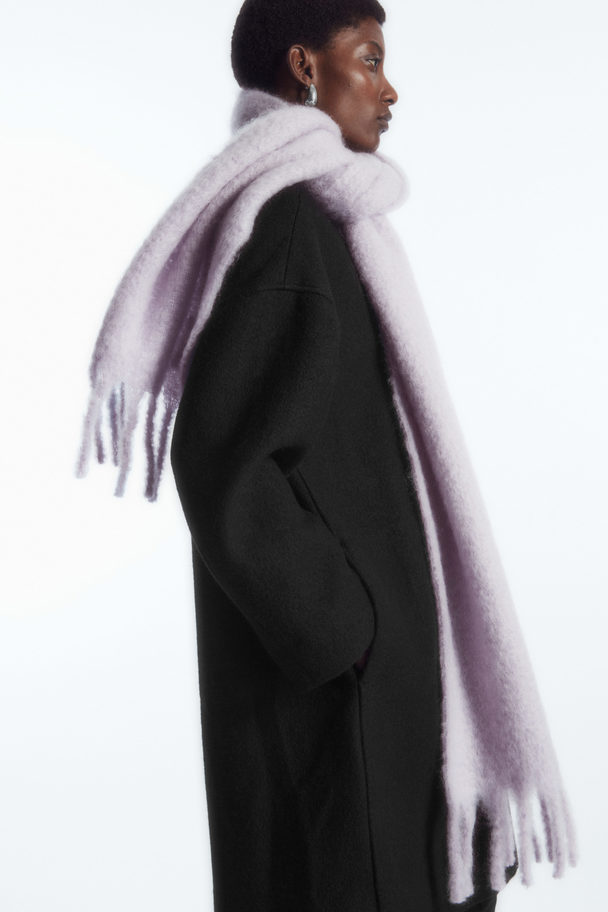 COS Oversized Mohair-blend Scarf Lilac