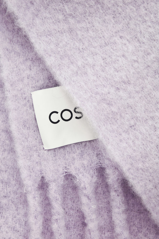 COS Oversized Mohair-blend Scarf Lilac