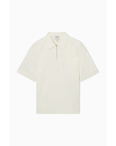 Twill Half-zip Polo Shirt Off-white