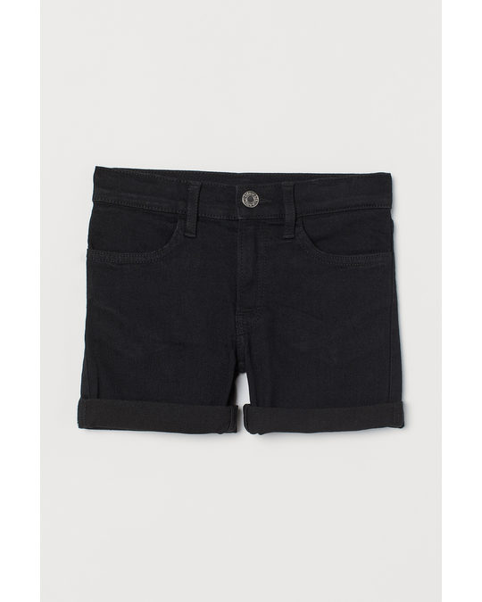 H&M Denim Shorts Slim Fit Black