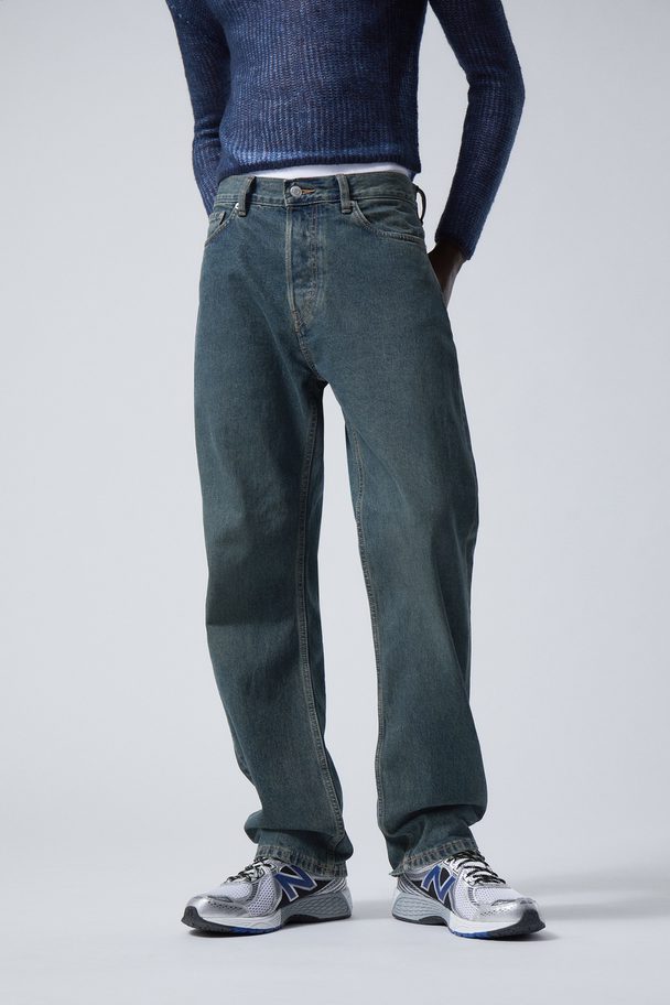 Weekday Space Relaxed Straight Jeans Green Cast