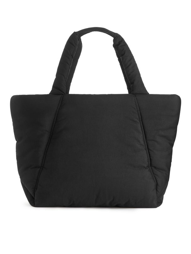 ARKET Large Puffy Tote Bag Black