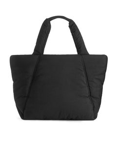Large Puffy Tote Bag Black
