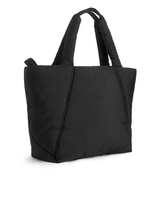 Arket Large Puffy Tote Bag Black