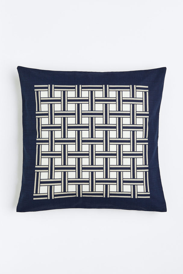 H&M HOME Patterned Cushion Cover Dark Blue/patterned