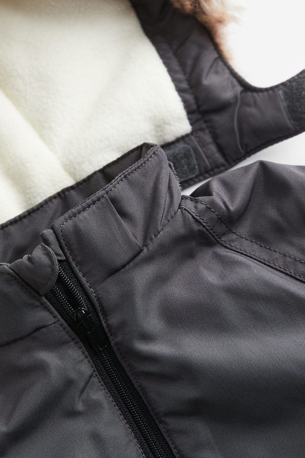 H&M Hooded Jacket Dark Grey/block-coloured