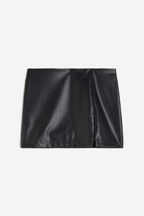H&M Slit-hem Mini Skirt Black