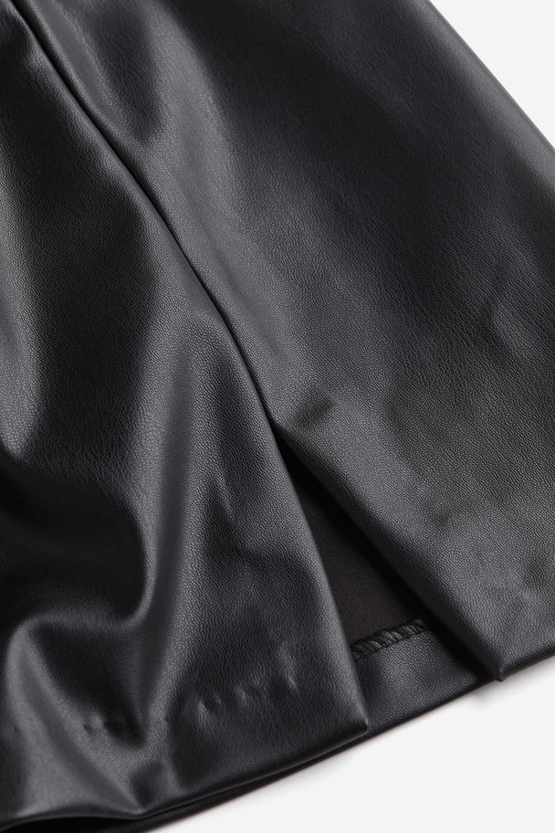 H&M Slit-hem Mini Skirt Black
