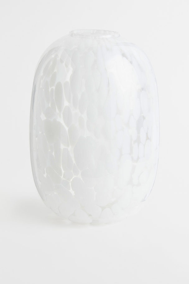 H&M HOME Grote Glazen Vaas Met Dessin Helder Glas/wit