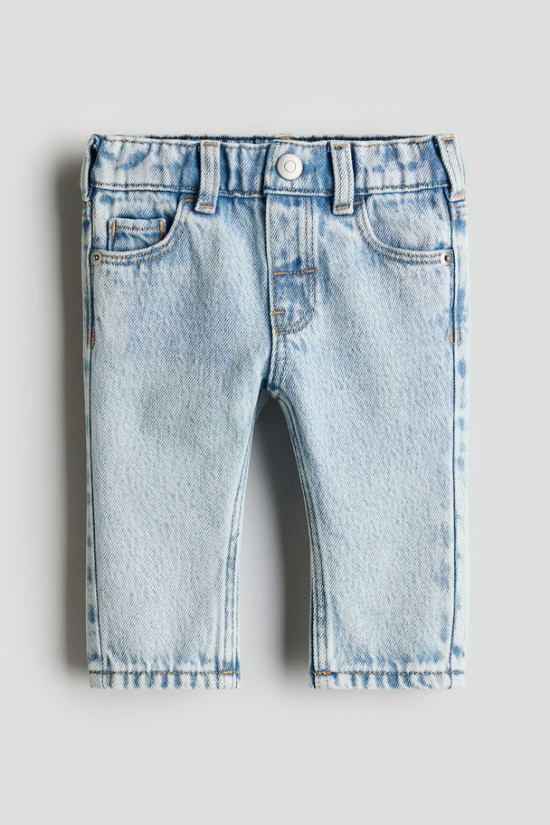 H&M Jeans aus Baumwollmischung Helles Denimblau