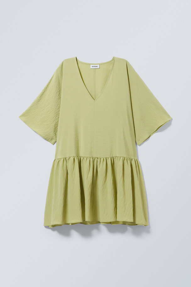 Weekday Minou Short Dress Dusty Green