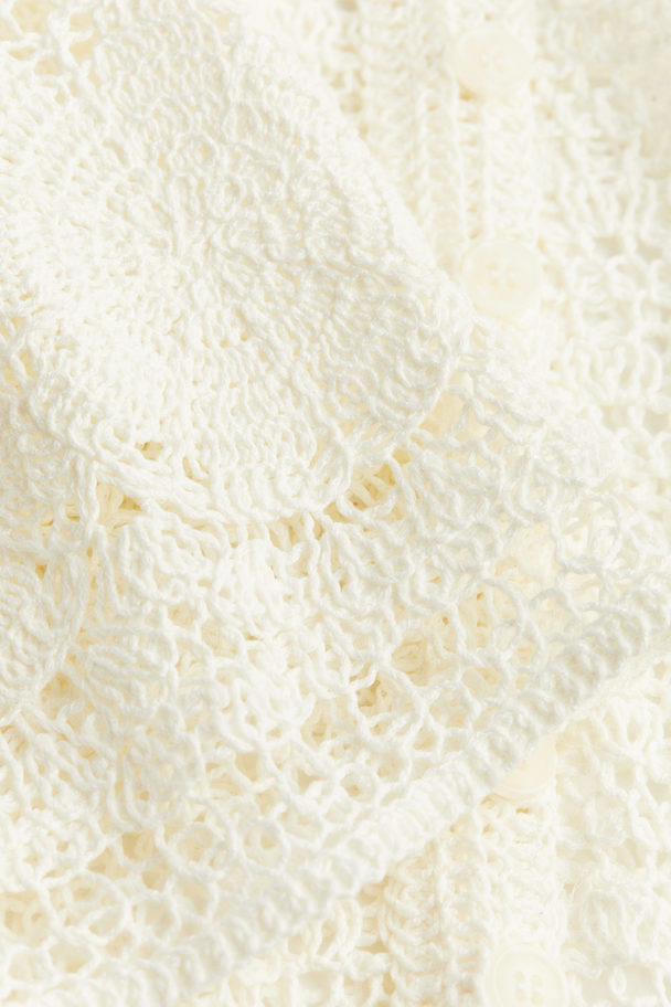 H&M Crochet-look Cardigan Cream