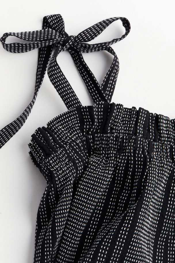 H&M Tie-strap Top Black/patterned