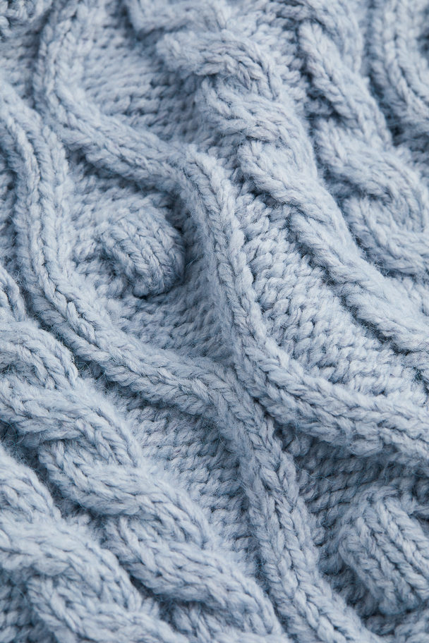 H&M Textured-knit Jumper Light Blue