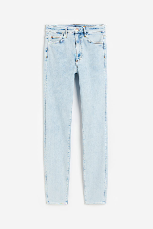 H&M True To You Skinny Ultra High Ankle Jeans Blasses Denimblau