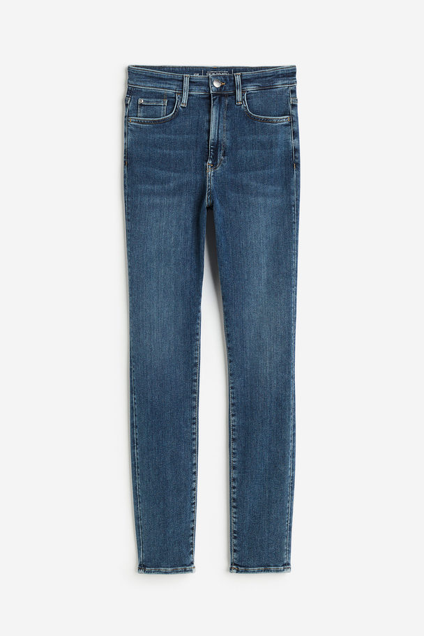 H&M True To You Skinny Ultra High Ankle Jeans Dunkles Denimblau