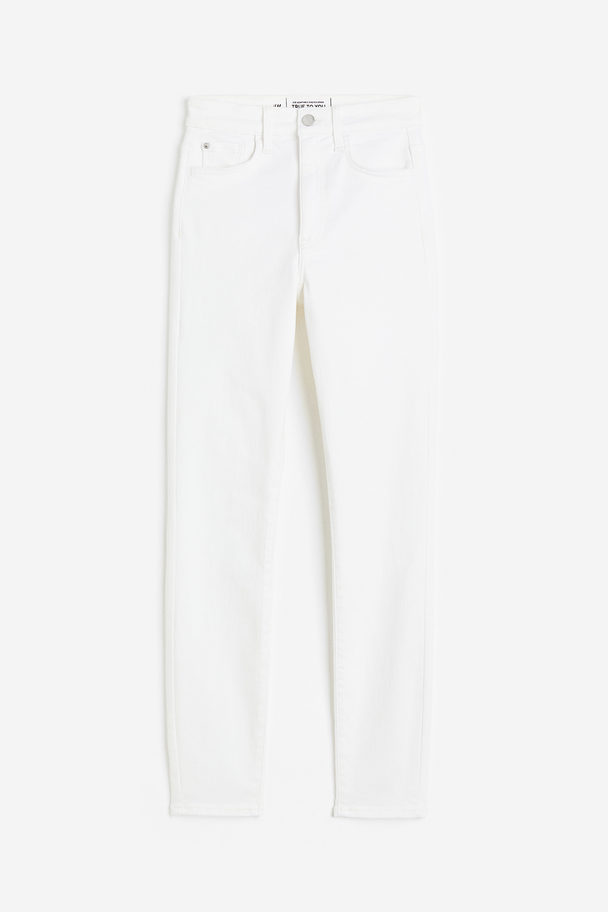 H&M True To You Skinny Ultra High Ankle Jeans White