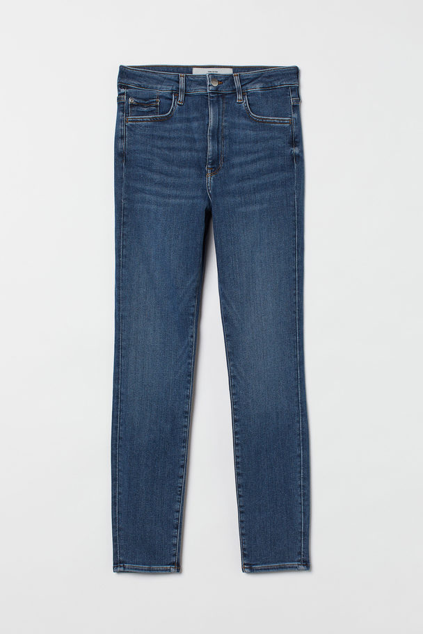 H&M True To You Skinny Ultra High Ankle Jeans Denimblauw