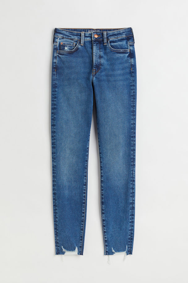 H&M True To You Skinny Ultra High Ankle Jeans Denimblå