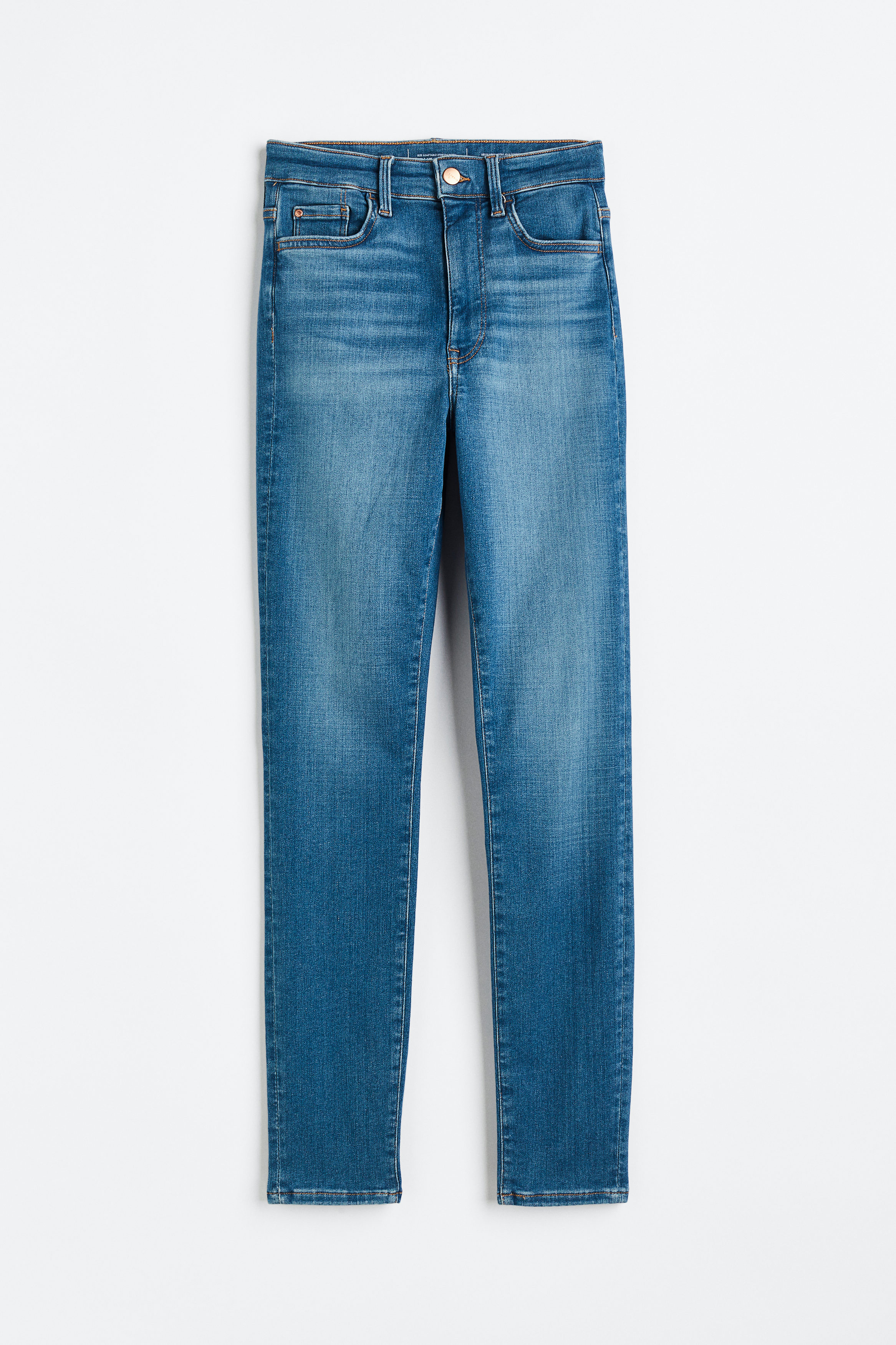 Billede af H&M True To You Skinny Ultra High Ankle Jeans Denimblå, jeans. Farve: Denim blue 034 I størrelse 4XL