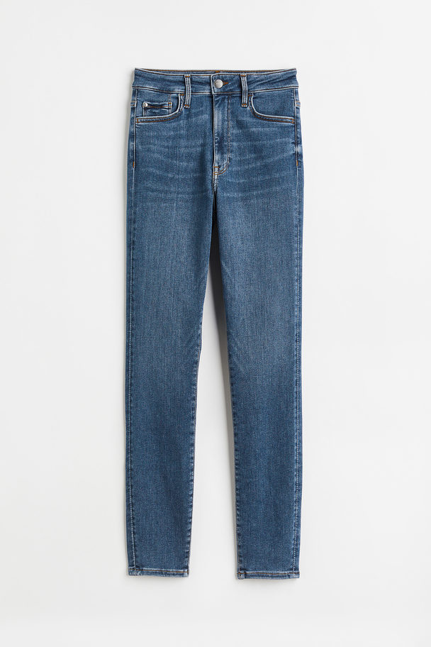H&M True To You Skinny Ultra High Ankle Jeans Blau