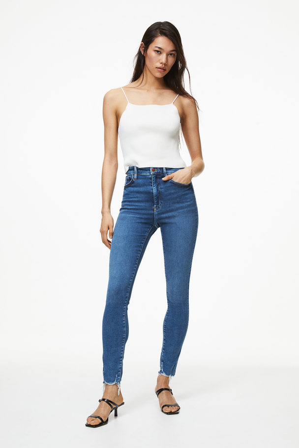 H&M True To You Skinny Ultra High Ankle Jeans Denim Blue