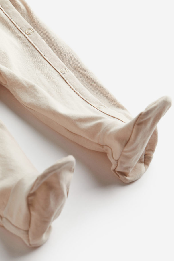 H&M Set Van 2 Pyjamapakjes Met Voetjes Lichtbeige/winnie De Poeh