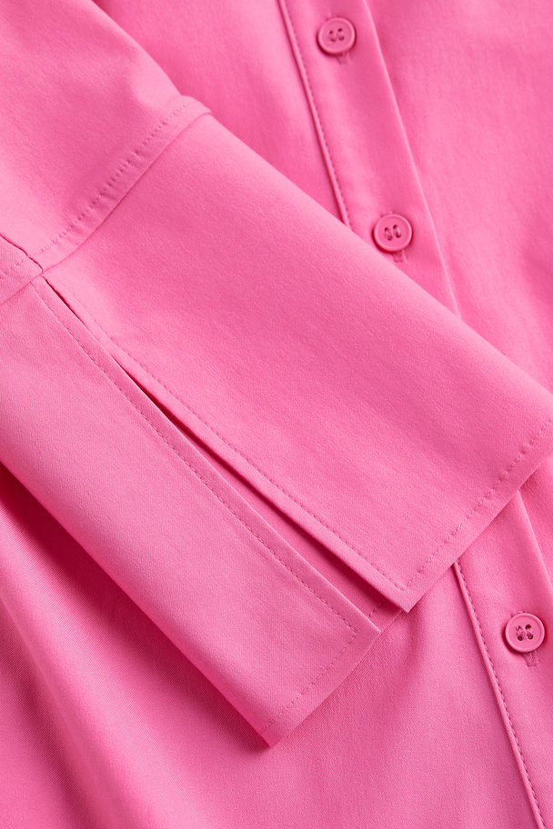 H&M Twill Shirt Dress Pink