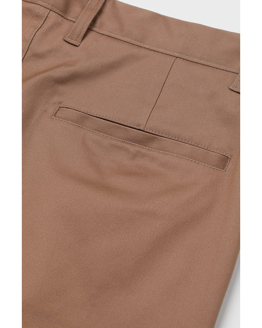 H&M Relaxed Fit Cropped Trousers Beige