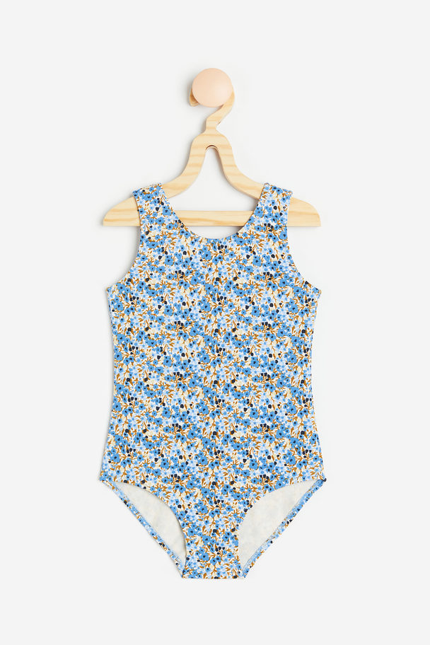 H&M Patterned Swimsuit Light Blue/floral