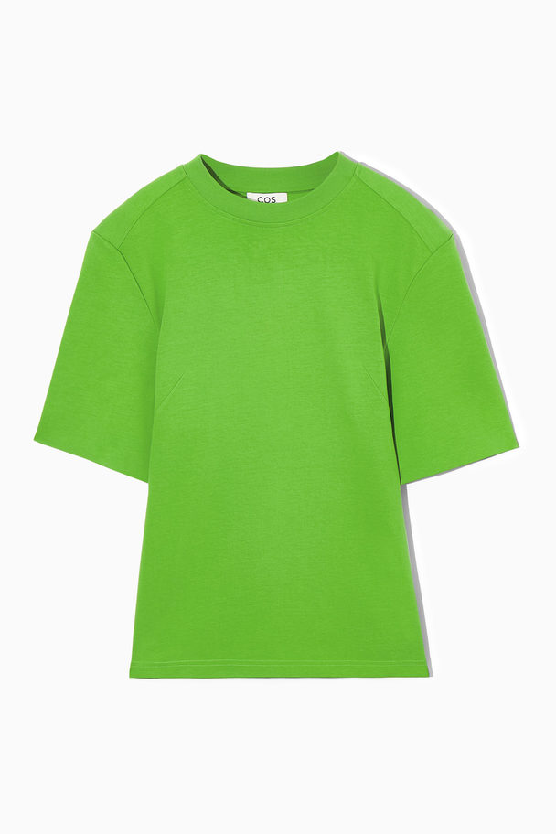 COS Power-shoulder Waisted T-shirt Green
