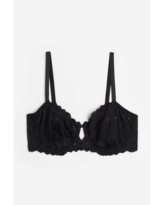 Non-padded Underwired Lace Bra Black