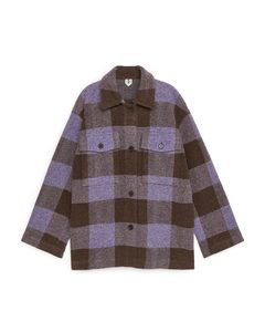 Oversized Wool Blend Overshirt Purple